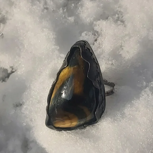 Large tiger eye ring - Picture 4 of 5